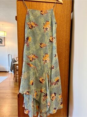 Urban Outfitters Blue/Green Asymmetrical Slip Dress